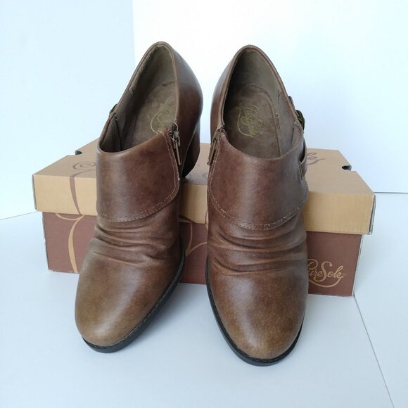 Pure Sole "Rowdy" Leather Chestnut Brown Shootie Bootie- 8.5M - Picture 3 of 9